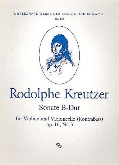 Sonate B-Dur op.16,3 fürVioline und Violoncello (Kontrabaß)