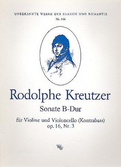 Sonate B-Dur op.16,3 fürVioline und Violoncello (Kontrabaß)