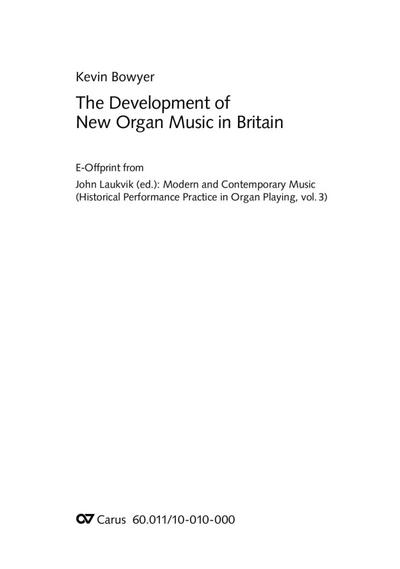 The Development of New Organ Music in Britain