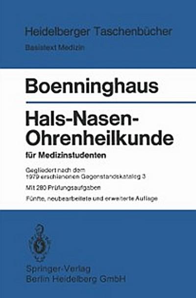 Hals-Nasen-Ohrenheilkunde für Medizinstudenten