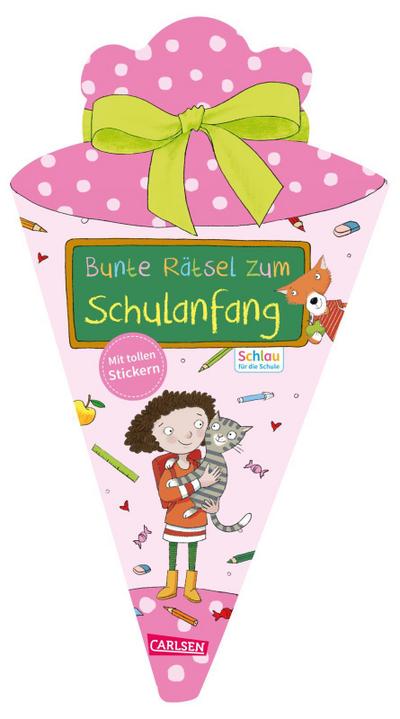 Schlau für die Schule: Bunte Rätsel zum Schulanfang mit Stickern (Schultüte für Mädchen)