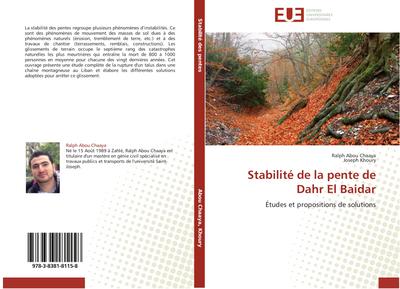 Stabilité de la pente de Dahr El Baidar