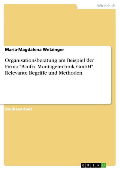 Organisationsberatung am Beispiel der Firma "Baufix Montagetechnik GmbH". Relevante Begriffe und Methoden