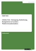 Ottilies Tod - Entsagung, Entbehrung, Resignation in Goethes Wahlverwandtschaften