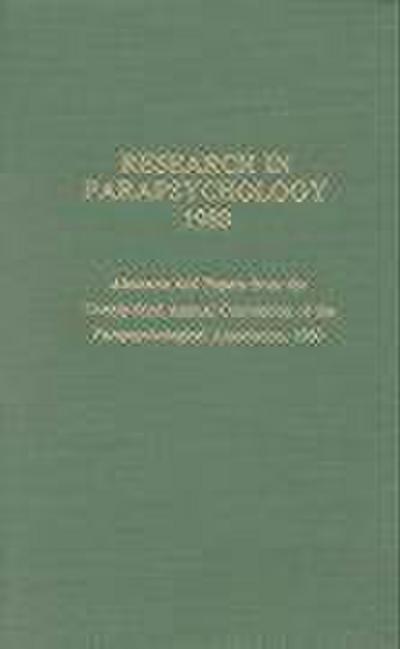 Research in Parapsychology 1980: Abstracts and Papers from the Twenty-Third Annual Convention of the Parapsychological Association, 1980