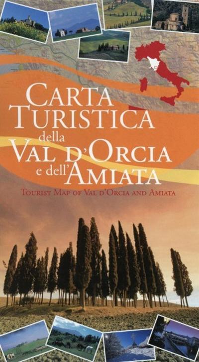 Carta turistica della Val d’Orcia. Tourist map of the Orcia Valley