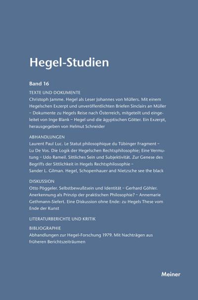 Hegel-Studien / Hegel-Studien Band 16 (1981)