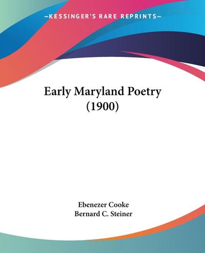 Early Maryland Poetry (1900)