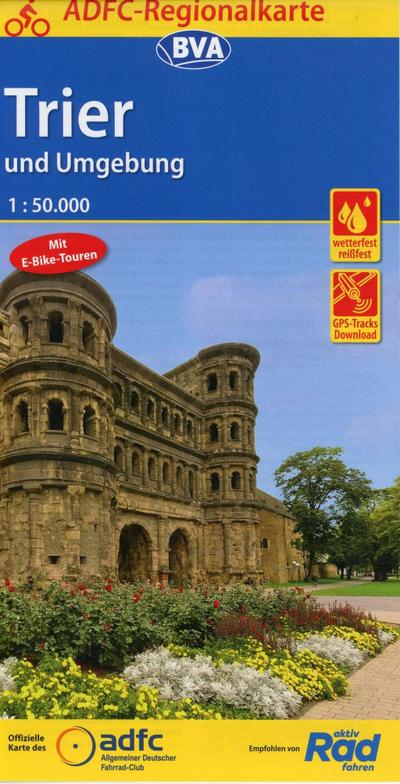 ADFC-Regionalkarte Trier und Umgebung mit Tagestouren-Vorschlägen, 1:50.000