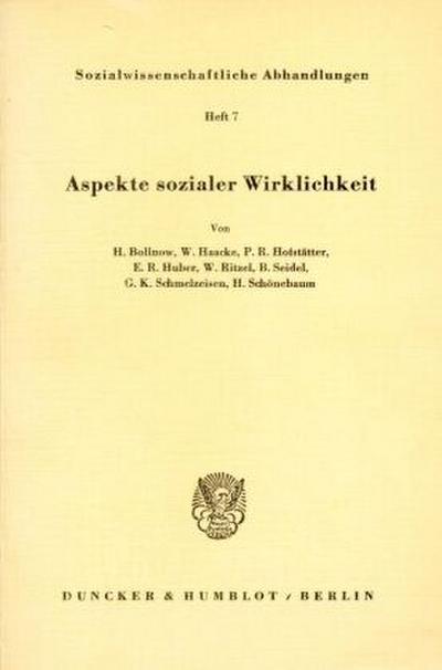 Aspekte sozialer Wirklichkeit.