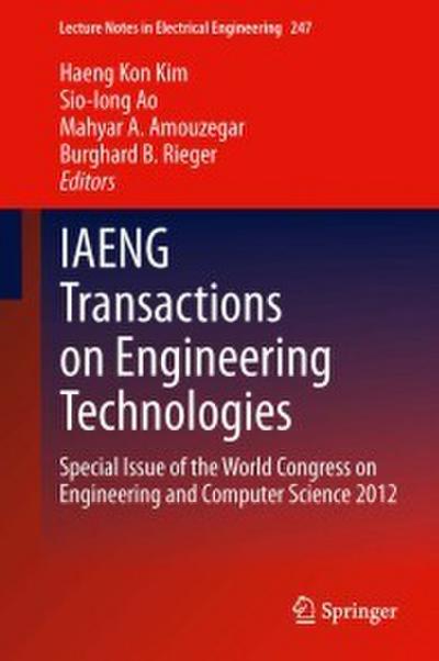 IAENG Transactions on Engineering Technologies