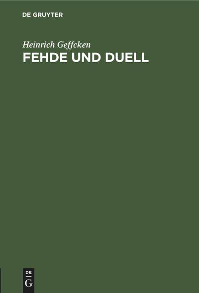 Fehde und Duell