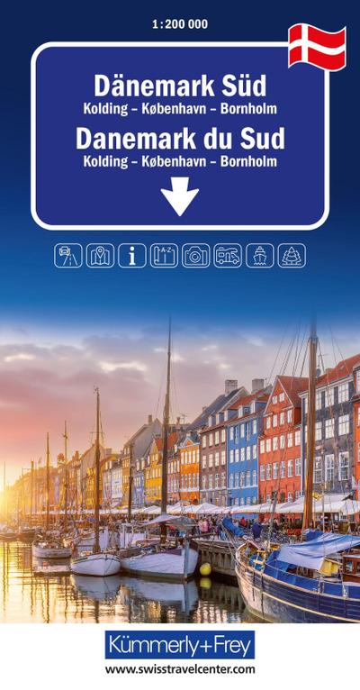 Kümmerly+Frey Regional-Strassenkarte Dänemark Süd 1:200.000