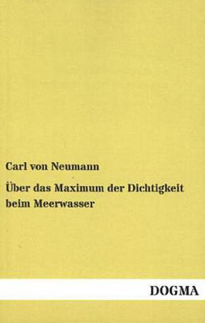 Über das Maximum der Dichtigkeit beim Meerwasser