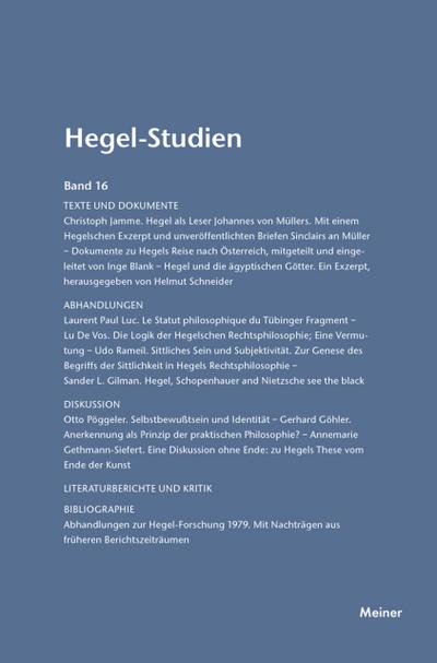 Hegel-Studien / Hegel-Studien Band 16 (1981)