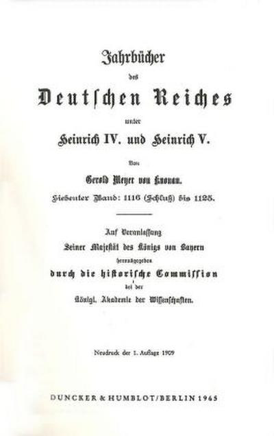 Jahrbücher des Deutschen Reiches unter Heinrich IV. und Heinrich V.. Bd.7