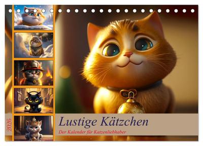 Lustige Kätzchen (Tischkalender 2026 DIN A5 quer), CALVENDO Monatskalender