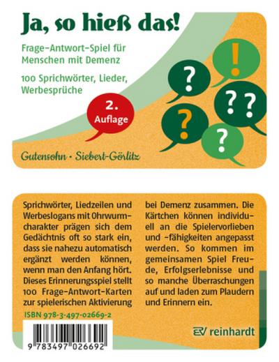 Ja, so hieß das!, Spiel