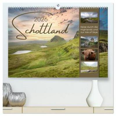 Schottland - Reise durch die Highlands und zur Isle of Skye (hochwertiger Premium Wandkalender 2026 DIN A2 quer), Kunstdruck in Hochglanz