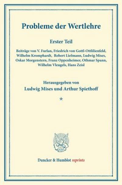 Probleme der Wertlehre.