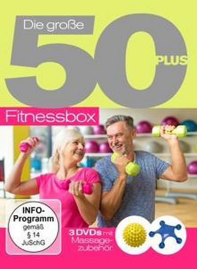 Die Groáe 50+Fitnessbox mit Massagezubehör