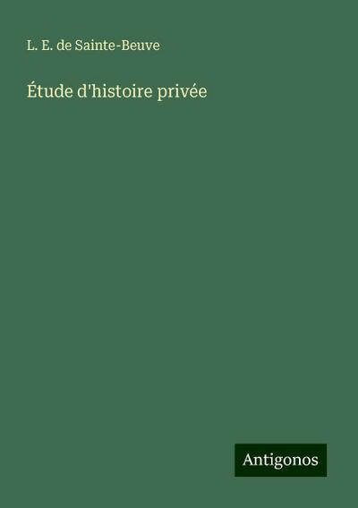 Étude d’histoire privée