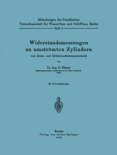 Widerstandsmessungen an umströmten Zylindern von Kreis- und Brückenpfeilerquerschnitt