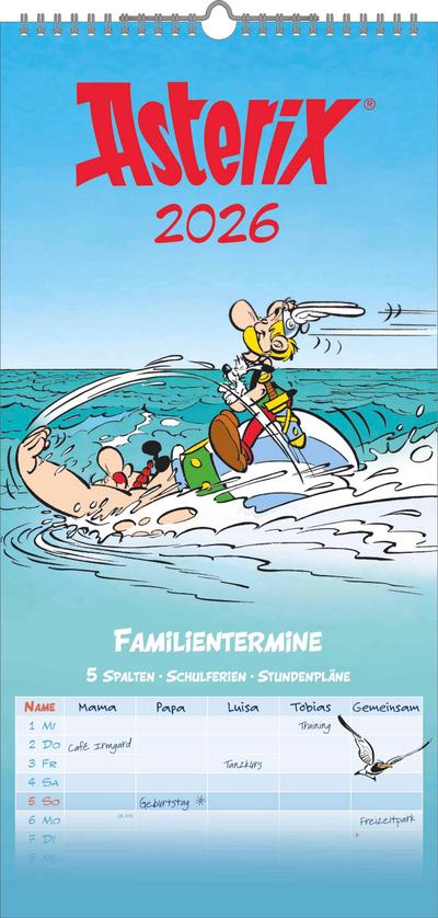 Asterix 2026 Familienplaner - Familien-Timer - Termin-Planer - Kids - Kinder-Kalender - Familien-Kalender - 22x45