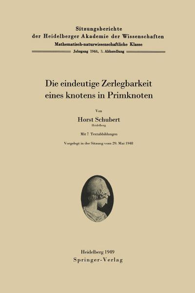 Die eindeutige Zerlegbarkeit eines Knotens in Primknoten