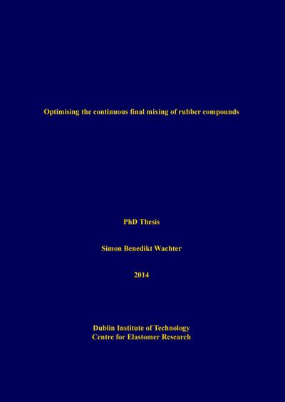 Optimising the continuous final mixing of rubber compounds