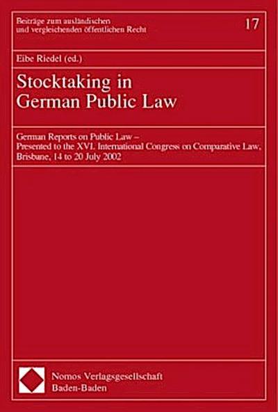 Stocktaking in German Public Law