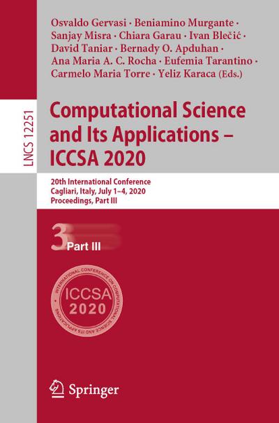 Computational Science and Its Applications - ICCSA 2020