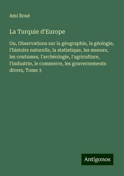 La Turquie d’Europe