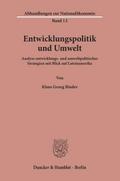 Entwicklungspolitik und Umwelt