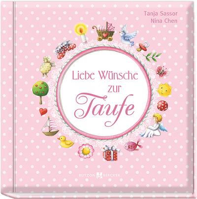 Liebe Wünsche zur Taufe - Rosa